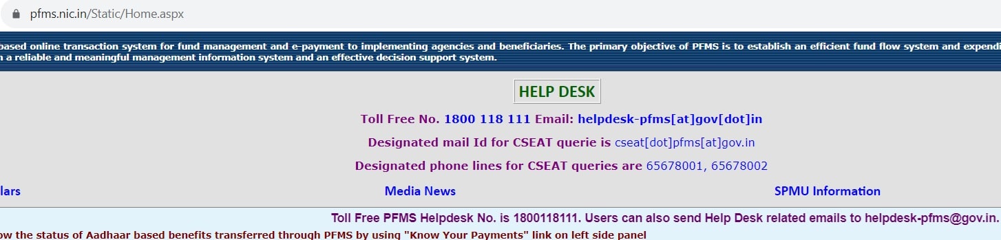 How to Contact PFMS for NSP Scholarship?